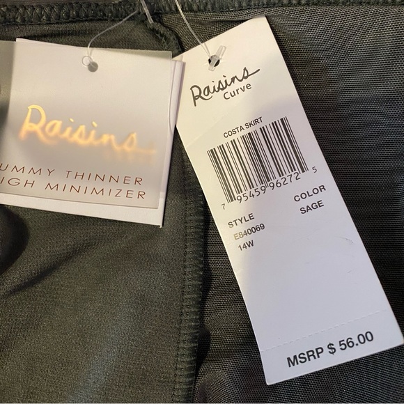 Raisins Curve Swim Skirt Costa Calina Gray Tummy Thinner Women’s Size 14W - Picture 13 of 14